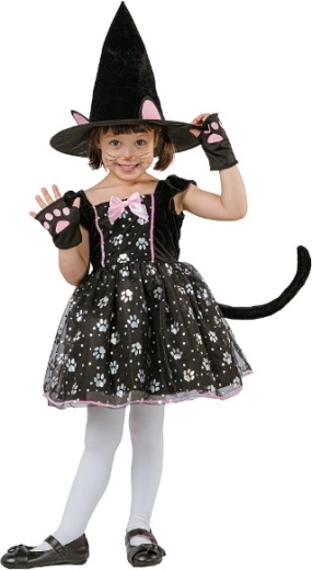 Costume de petite sorcière chat (taille 92/104)