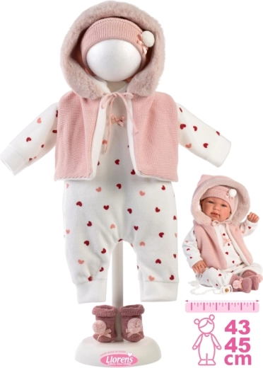 Llorens tenue pour poupée New Born 43–45 cm, set 4 pièces
