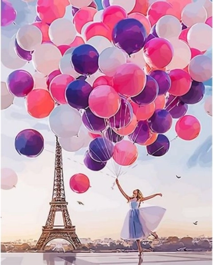 Peinture par numéros sur châssis 40 × 50 cm – bouquet de ballons