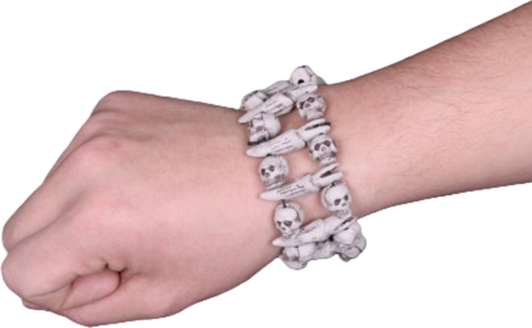 Bracelet de fête avec crânes et crocs
