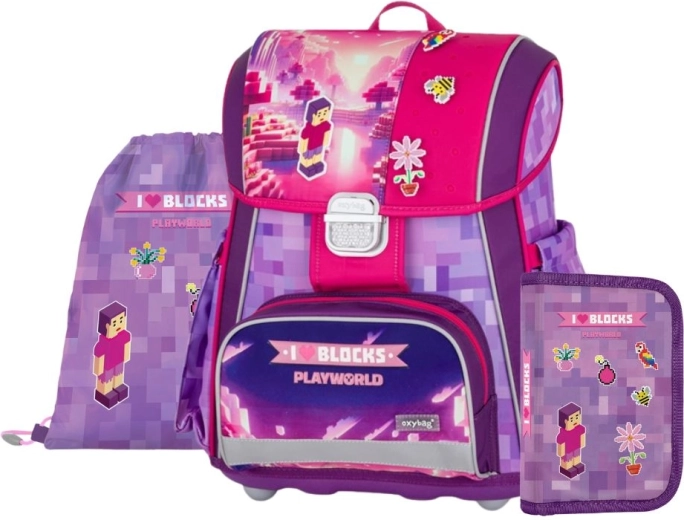 Set scolaire 3 pcs Premium Playworld Girl de Oxybag