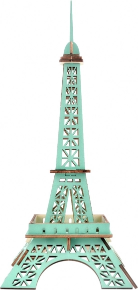 Puzzle 3D en bois Tour Eiffel turquoise