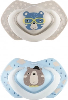 Canpol babies Set de tétines en silicone symétriques Light touch 18m+ BONJOUR PARIS bleu
