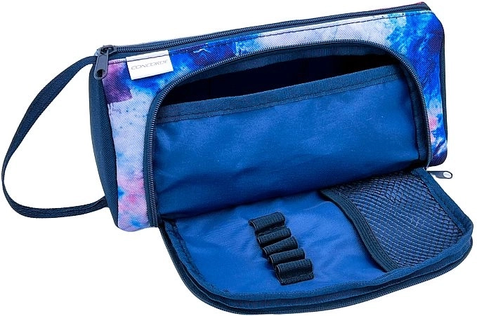 Trousse à motif marbré avec poche latérale