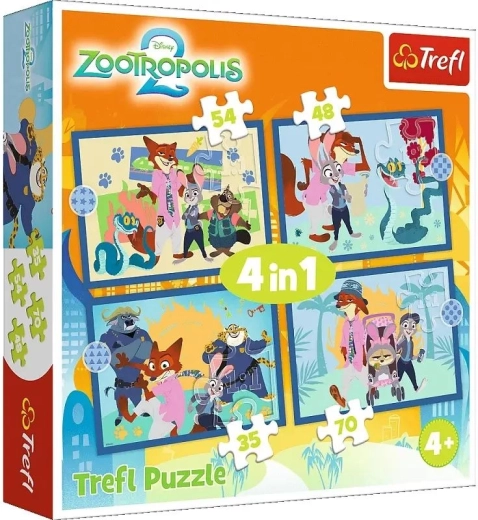 Puzzle 4 en 1 Zootropolis plein d’aventures DISNEY Zootropolis 2