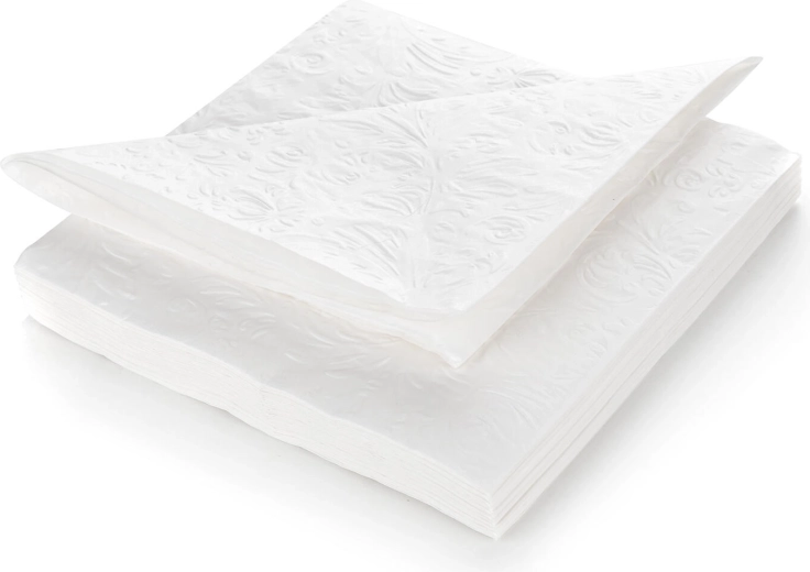 Serviettes de table en papier 33 × 33 cm, blanches, 3 plis (20 pcs)