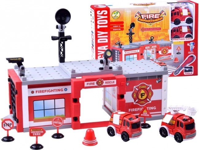 Kit de construction station de pompiers, 59 pièces