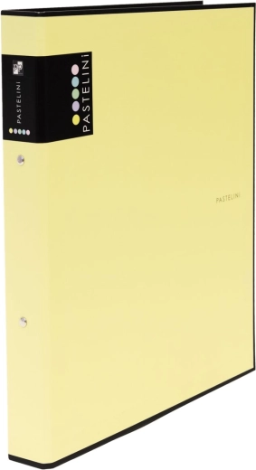 Classeur A4 PASTELINI jaune, 2 anneaux, laminé