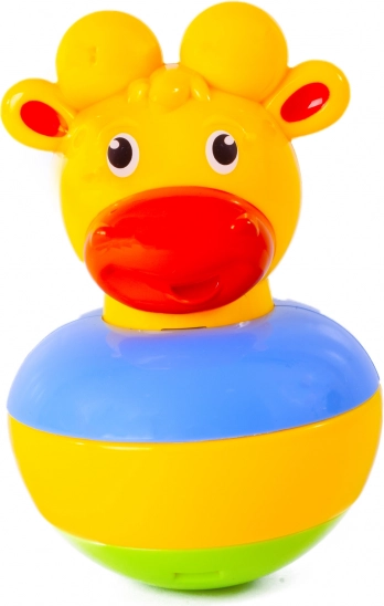Girafe culbuto anti-renversement avec grelot (roly‑poly)