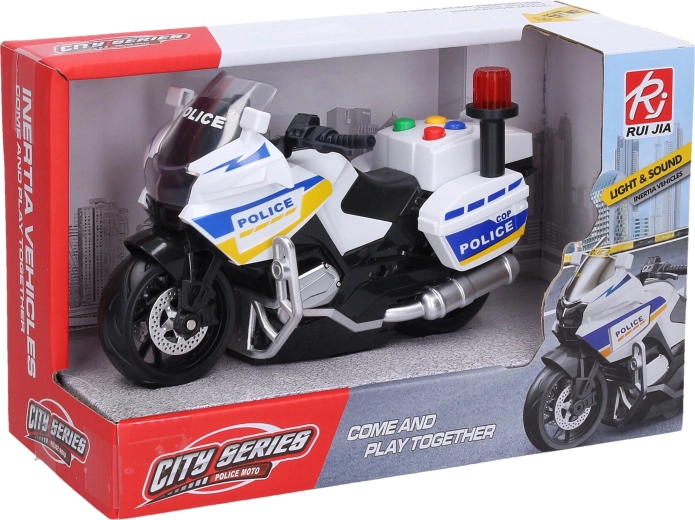 Moto de police avec effets lumineux et sonores 18 cm
