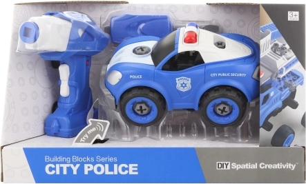 Voiture de police à visser avec télécommande et perceuse