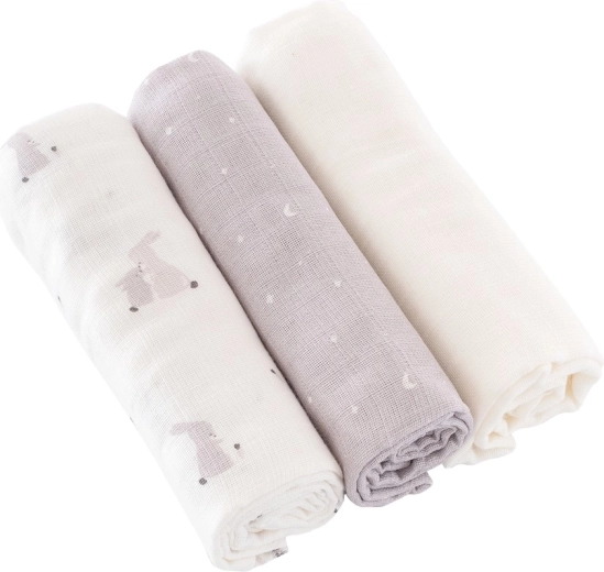 Träumeland langes en tissu Hophop Bunny Grau 80 × 80 cm (3 pcs)