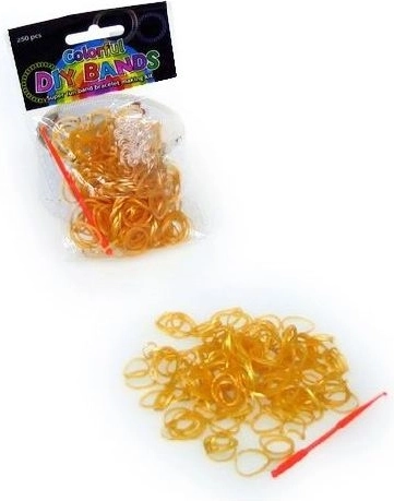 Élastiques dorés pour tressage de bracelets (250 pcs) avec fermoirs et crochet
