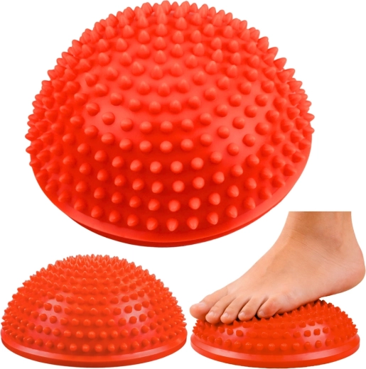 Demi-sphère d’équilibre sensorielle pour massage des pieds 16 cm – orange