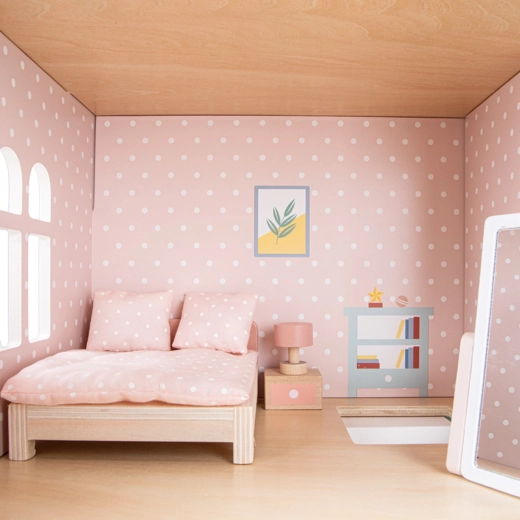 Maison de poupées en bois avec meubles
