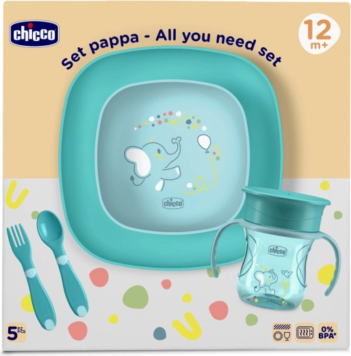 Ensemble repas Chicco pour enfants 12 m+ bleu