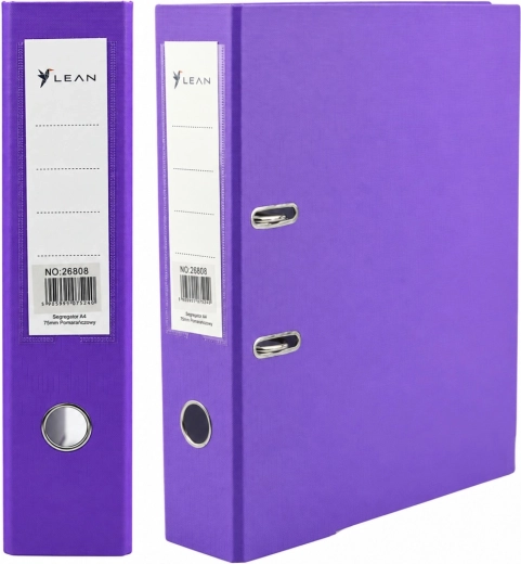 Classeur violet pour documents A4 80 mm avec mécanisme à levier
