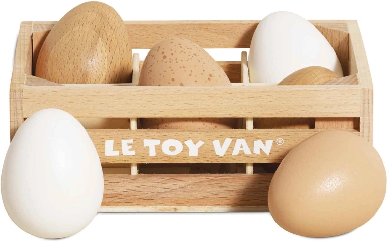 Œufs en bois dans une caissette Le Toy Van