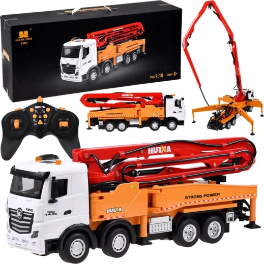 Camion RC avec pompe à béton Huina 1381 1:18 avec lumières et sons