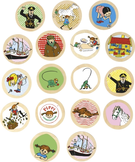 Jeu de mémoire en bois Pexeso Pippi Longstocking