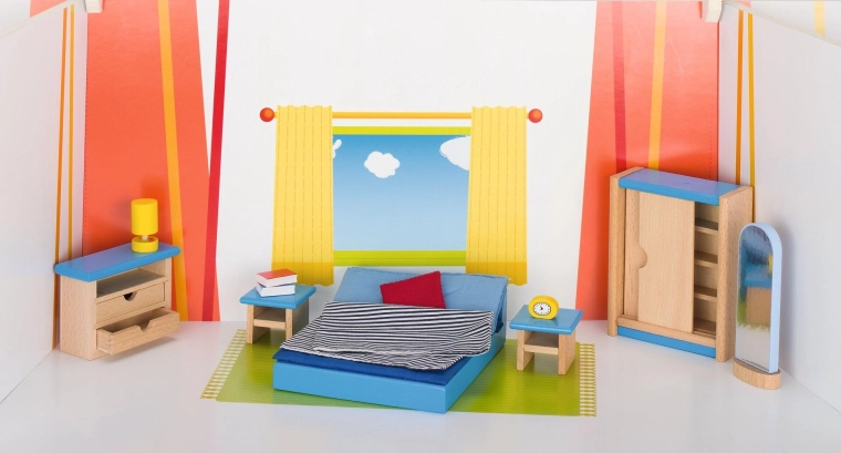 Mobilier de chambre pour maison de poupées Goki (16 pièces)