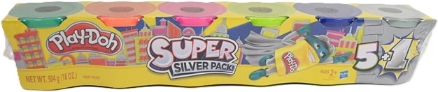 Pâte à modeler Play-Doh couleurs métallisées or/argent 6 pcs