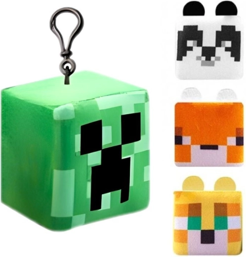 Cube en peluche Minecraft – porte-clés avec clip
