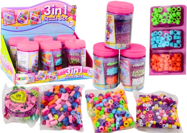 Ensemble de perles en verre pour création de bijoux 3en1