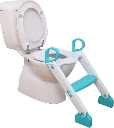 Dreambaby marchepied avec réducteur WC et marches pour enfants, pliable, turquoise et blanc