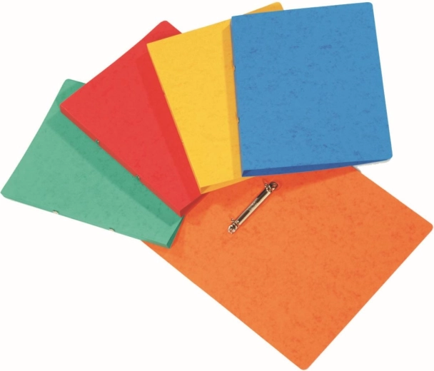 Classeur en carton fort A4 avec mécanisme à deux anneaux, assortiment de couleurs