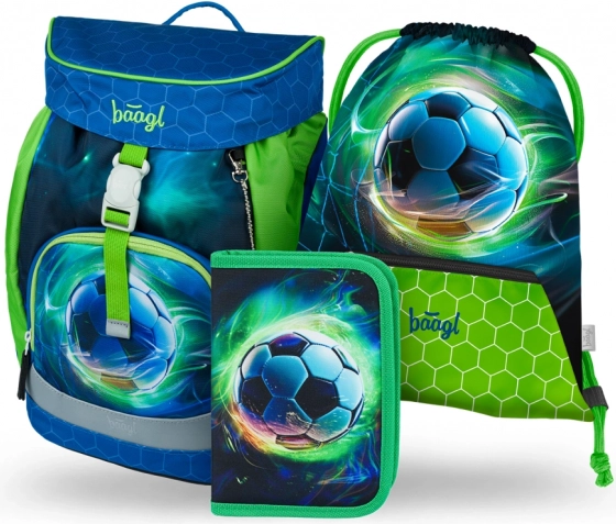 Sac à Dos Scolaire, Trousse et Sac Baagl Airy Ballon de Football Set