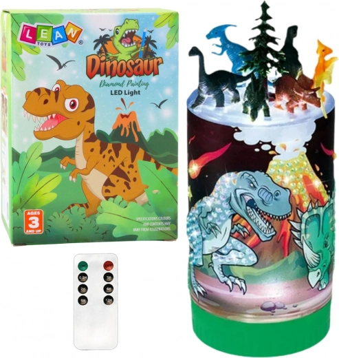kit créatif dinosaures en bocal avec veilleuse et télécommande