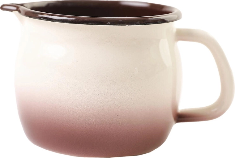 Mug émaillé avec bec verseur 0,8 l Cappuccino, diamètre 10 cm