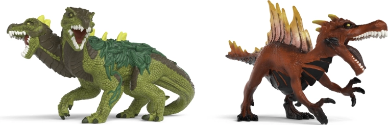 Set de figurines Dinosaure de feu vs. lézard de jungle