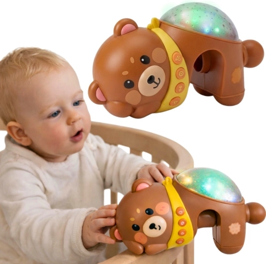 Projecteur nocturne en forme d'ours Woopie Baby avec mélodies pour lit bébé