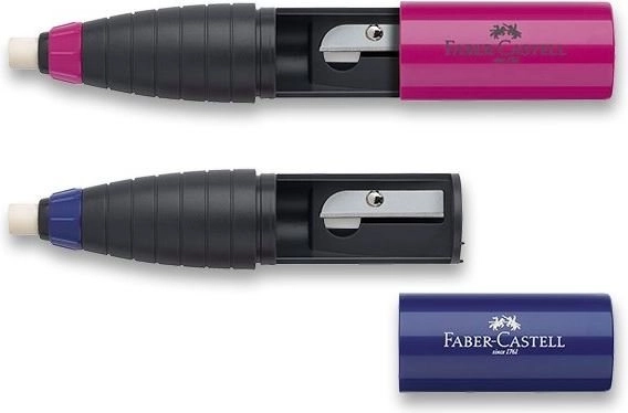 taille-crayon avec gomme FABER-CASTELL, assortiment de couleurs