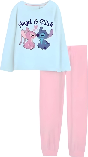 Pyjama en coton pour fille Stitch & Angel turquoise et rose