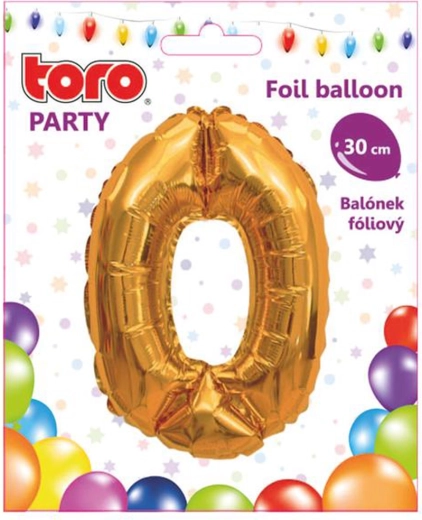 Ballon en feuille chiffre 0, 30 cm, doré TORO