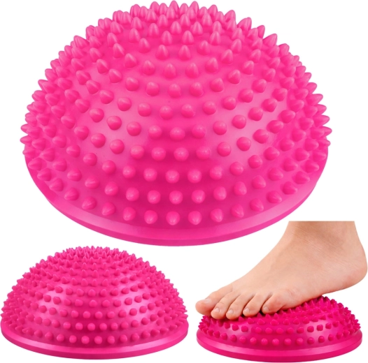 Demi-sphère d’équilibre sensorielle avec picots de massage, rose, 16 cm