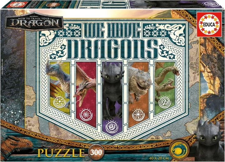 Puzzle Educa Dragon : comment dresser votre dragon 300 pièces