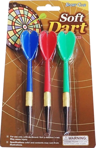Fléchettes colorées à pointe en plastique pour cibles électroniques - set de 3 pcs