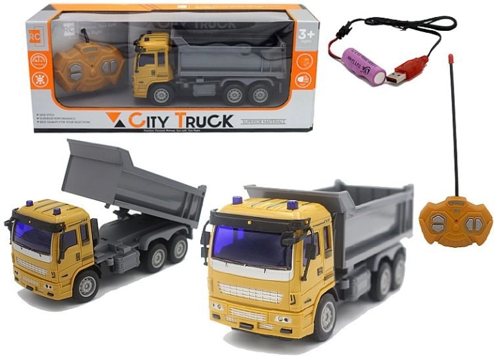 Camion benne RC Adar télécommandé 1:30 avec lumière 27 MHz