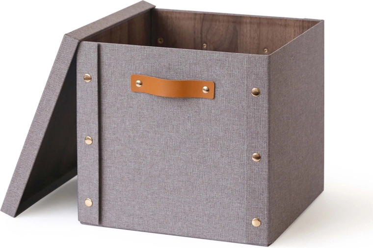 Boîte de rangement avec couvercle 30 × 30 × 28 cm en papier et carton