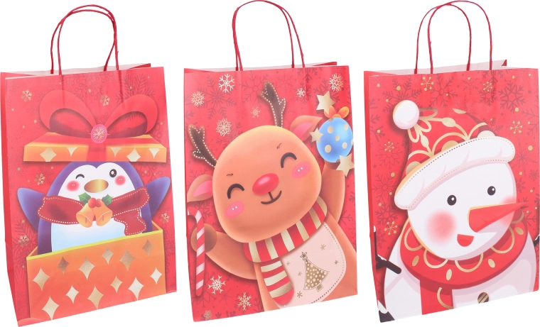 Sac cadeau de Noël L 30 × 42 × 12 cm - 1 pièce