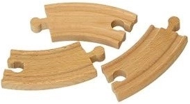 Babu trains – courbe de voie en bois 10 cm, 4 pcs