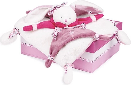 Coffret cadeau Doudou avec lapin en peluche rose