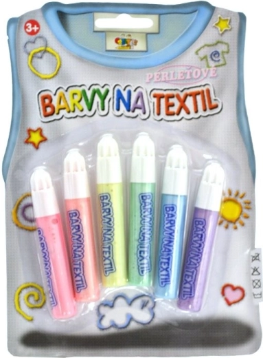 Creatoys peintures nacrées pour textile, set de 6 pièces