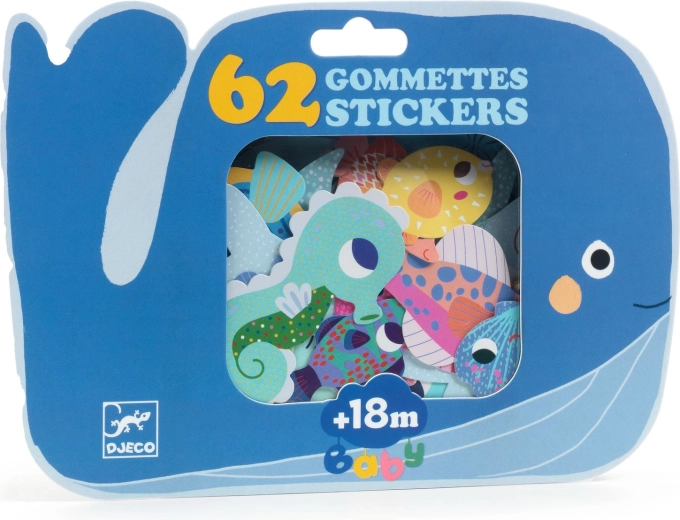 DJECO Mes premiers autocollants – animaux marins