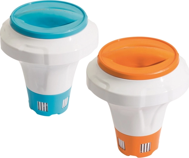 Distributeur flottant de produits pour piscine BESTWAY avec poignée en caoutchouc, orange