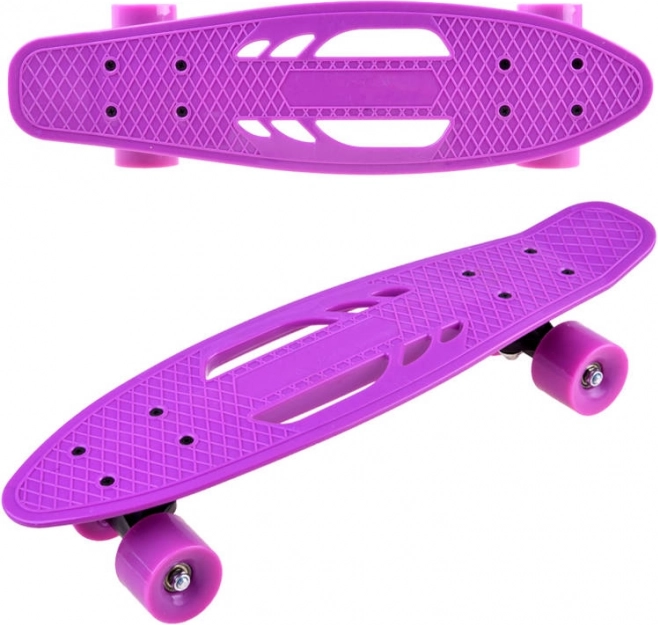 Skateboard penny pour enfants avec découpes de préhension, jusqu’à 50 kg – Violet